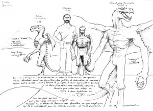 Draconide mâle : échelle comparative