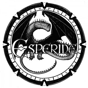 Dragon se melant aux lettres du logo Esperide : version 1