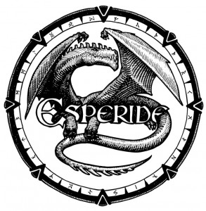 Dragon se melant aux lettres du logo Esperide : version 3