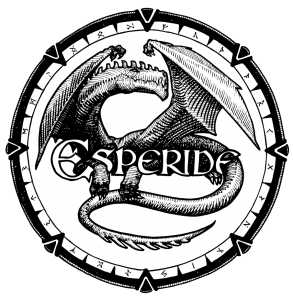 Dragon se melant aux lettres du logo Esperide : version 3