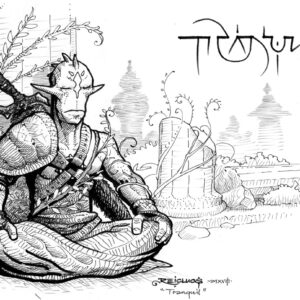 Inktober 2018 Day 2 : Tranquil / Tranquille ... Le guerrier immobile