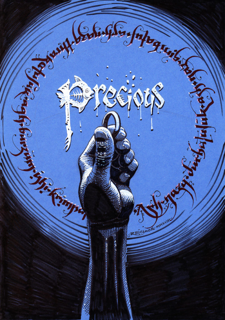 Inktober 2018 : Precious / Précieux : Gollum et l'anneau unique
