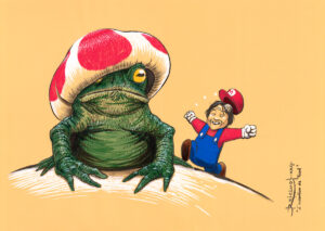 Inktober 2023 : "Toad" / "Crapaud" - l'invention de Toad par M.Nintendo