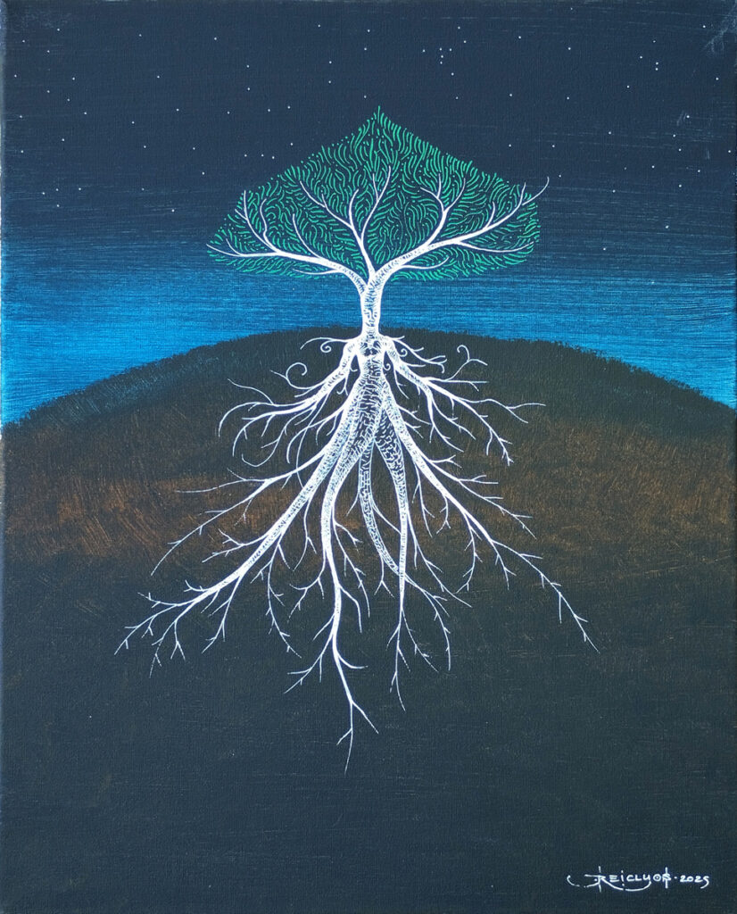 Racine de nuit - Esprit souterrain (2025) - 30x40cm